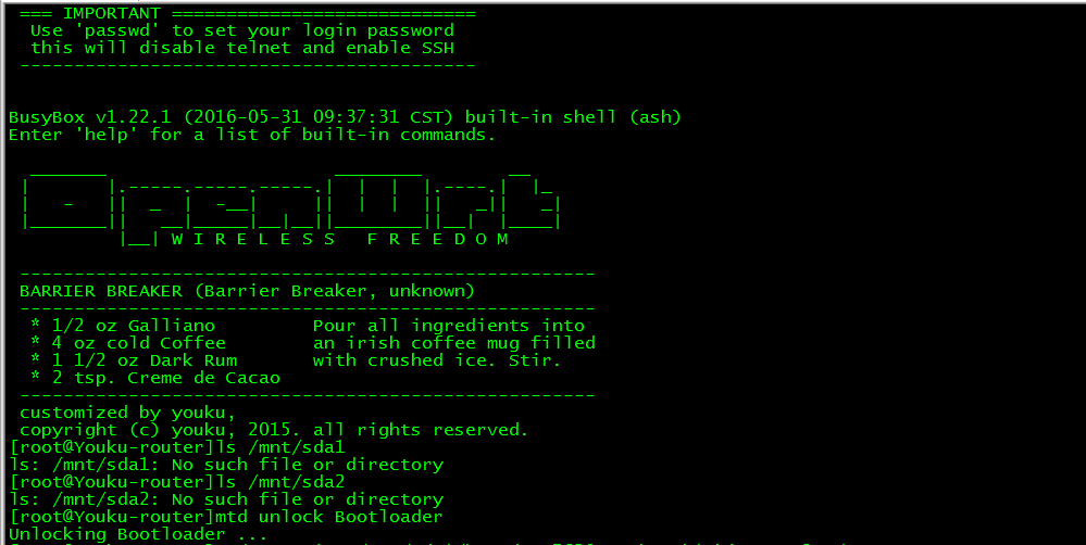 优酷路由宝L1刷Breed和Padavan固件方法